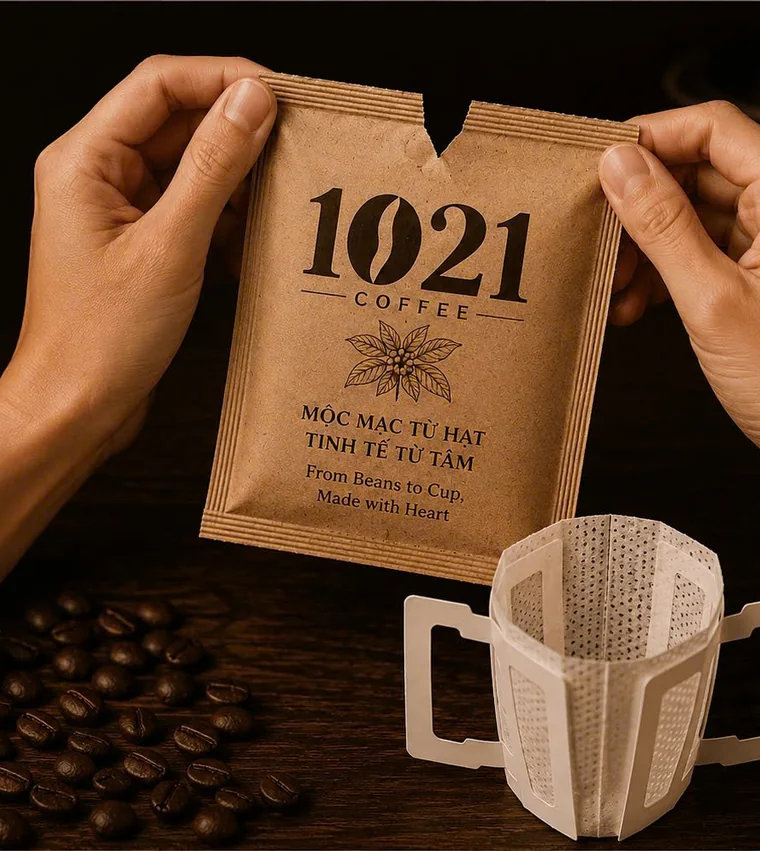 Open the sachet and pull open the paper dripper.