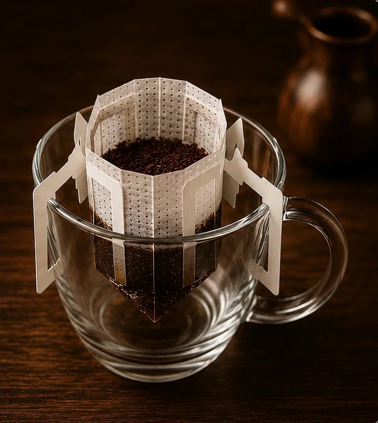 Hook the paper ears onto the cup.